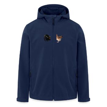 rooster and hen am431 - Men’s Recycled Softshell Jacket by Stanley/Stella - navy - Front - AI Model Male 185 light (185cm)