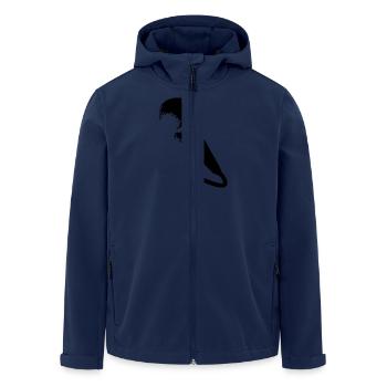 microphone - Men’s Recycled Softshell Jacket by Stanley/Stella - navy - Front - AI Model Male 185 light (185cm)