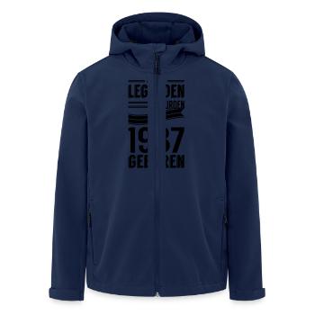1987 - Recycelte Männer Softshell-Jacke von Stanley/Stella - Navy - Vorne - AI Model Male 185 light (185cm)