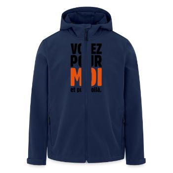 Votez pour moi ! - Veste softshell homme en polyester recyclé Stanley/Stella - marine - Devant - AI Model Male 185 light (185cm)