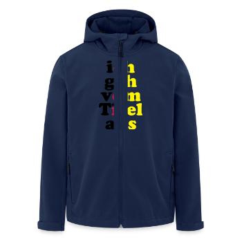 ich_geh_vom_titel_aus_3c - Recycelte Männer Softshell-Jacke von Stanley/Stella - Navy - Vorne - AI Model Male 185 light (185cm)