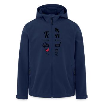 taken by girlfriend design - Recycelte Männer Softshell-Jacke von Stanley/Stella - Navy - Vorne - AI Model Male 185 light (185cm)