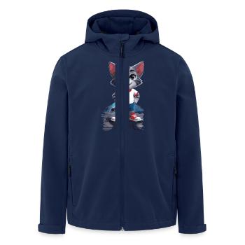 Playful cat in children's style - Men’s Recycled Softshell Jacket by Stanley/Stella - navy - Front - AI Model Male 185 light (185cm)