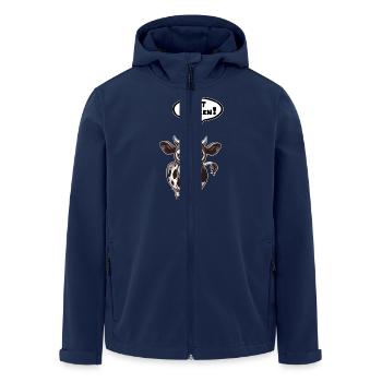 Cow Speech Bubble Hot Chicken - Men’s Recycled Softshell Jacket by Stanley/Stella - navy - Front - AI Model Male 185 light (185cm)