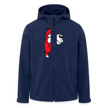 Hund Hinter Mauer Zaun Sabbert Spucke Zunge Lustig - Recycelte Männer Softshell-Jacke von Stanley/Stella - Navy - Vorne - AI Model Male 185 light (185cm)
