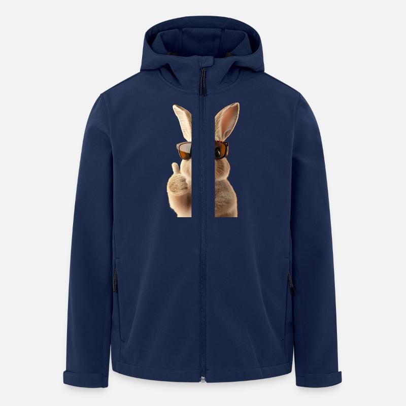 Lapin de Pâques mignon - Veste softshell homme en polyester recyclé Stanley/Stella - marine