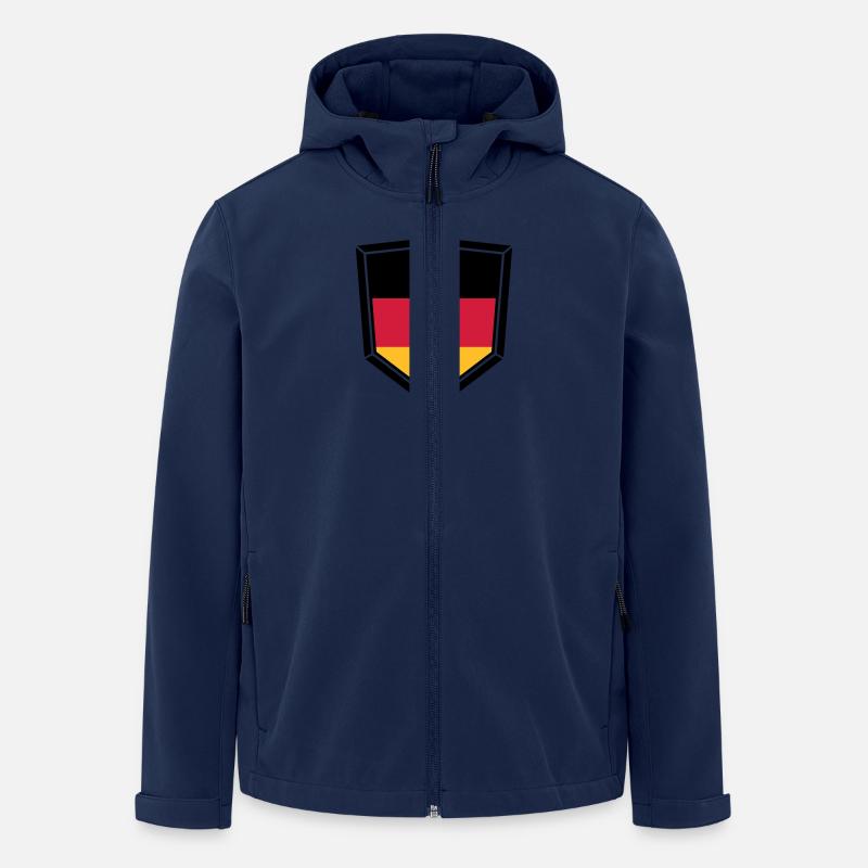 shield coat of arms shape super button 3 colors ge - Men’s Recycled Softshell Jacket by Stanley/Stella - navy
