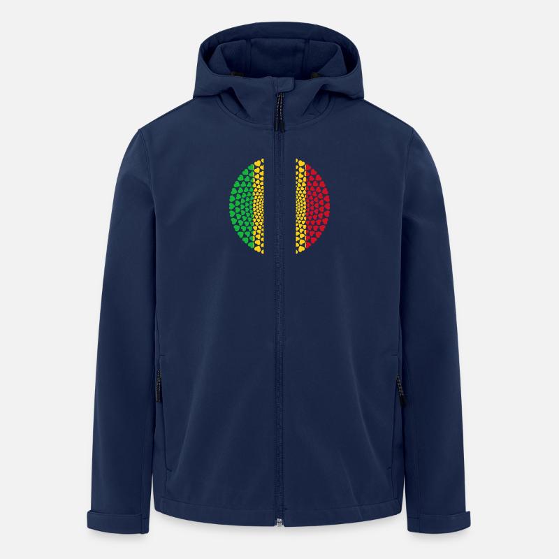 MALI LOVE HERZ MANDALA - Recycelte Männer Softshell-Jacke von Stanley/Stella - Navy