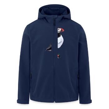 Papageitaucher - Recycelte Männer Softshell-Jacke von Stanley/Stella - Navy - Vorne - AI Model Male 185 light (185cm)