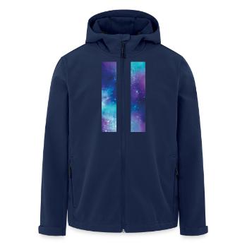 Hülle Universum blau lila türkis - Recycelte Männer Softshell-Jacke von Stanley/Stella - Navy - Vorne - AI Model Male 185 light (185cm)