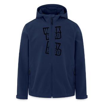 work_hard_play_hard_rp1 - Recycelte Männer Softshell-Jacke von Stanley/Stella - Navy - Vorne - AI Model Male 185 light (185cm)
