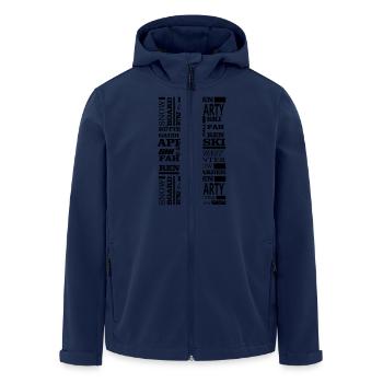 Skifahren - Apres ski - Winter - Weihnachten - Recycelte Männer Softshell-Jacke von Stanley/Stella - Navy - Vorne - AI Model Male 185 light (185cm)