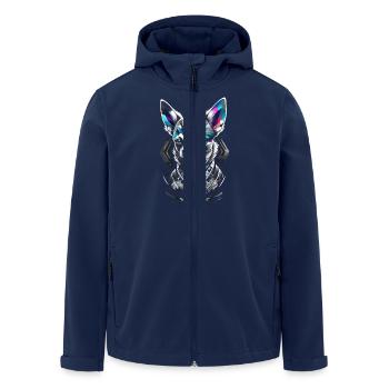 Blue geometric chihuahua dog - Men’s Recycled Softshell Jacket by Stanley/Stella - navy - Front - AI Model Male 185 light (185cm)