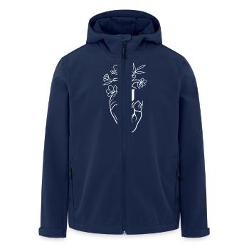 Lettre j cœur anatomie floral blanc - Veste softshell homme en polyester recyclé Stanley/Stella - marine - Devant - AI Model Male 185 light (185cm)