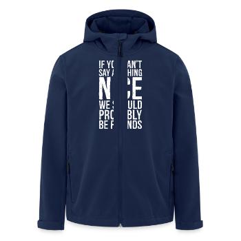 Wenn du nichts sagen kannst Schön - Recycelte Männer Softshell-Jacke von Stanley/Stella - Navy - Vorne - AI Model Male 185 light (185cm)