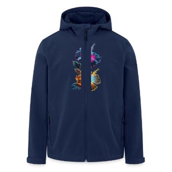 Orchideen für eine Floristin - Recycelte Männer Softshell-Jacke von Stanley/Stella - Navy - Vorne - AI Model Male 185 light (185cm)