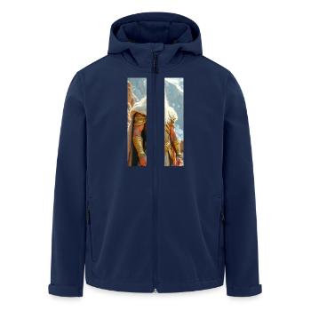 Heimdall est le gardien vigilant du Bifröst - Veste softshell homme en polyester recyclé Stanley/Stella - marine - Devant - AI Model Male 185 light (185cm)