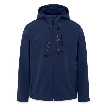 Ohne Vino ohne mich - Recycelte Männer Softshell-Jacke von Stanley/Stella - Navy - Vorne - AI Model Male 185 light (185cm)