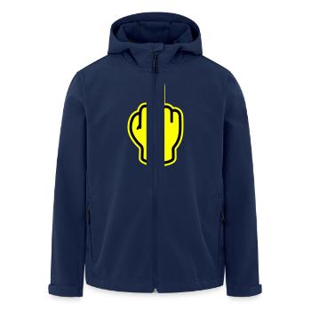Mittelfinger Hand Provokativ - Recycelte Männer Softshell-Jacke von Stanley/Stella - Navy - Vorne - AI Model Male 185 light (185cm)