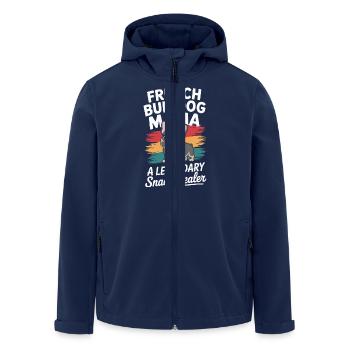 French Bulldog Mama, Legendärer Snack-Dealer - Recycelte Männer Softshell-Jacke von Stanley/Stella - Navy - Vorne - AI Model Male 185 light (185cm)