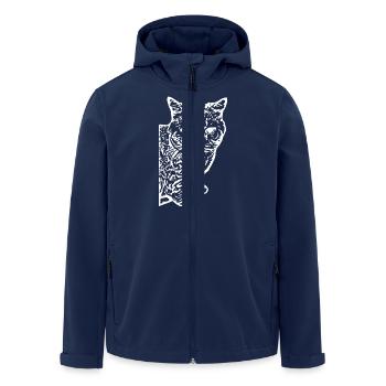 Cat White Silhouette Gift Cat Lover - Men’s Recycled Softshell Jacket by Stanley/Stella - navy - Front - AI Model Male 185 light (185cm)