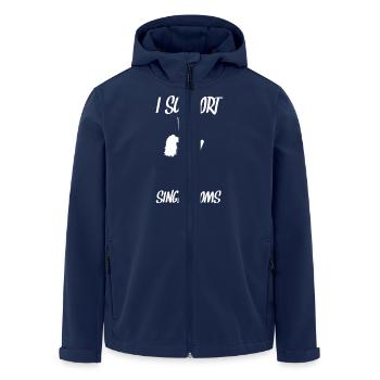 I SUPPORT SINGLE MOMS - Men’s Recycled Softshell Jacket by Stanley/Stella - navy - Front - AI Model Male 185 light (185cm)