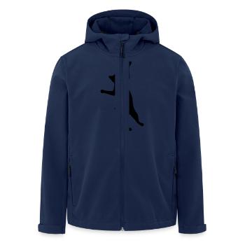 Cat Katze - Recycelte Männer Softshell-Jacke von Stanley/Stella - Navy - Vorne - AI Model Male 185 light (185cm)