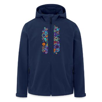 COLORFUL CIRCLES - Men’s Recycled Softshell Jacket by Stanley/Stella - navy - Front - AI Model Male 185 light (185cm)