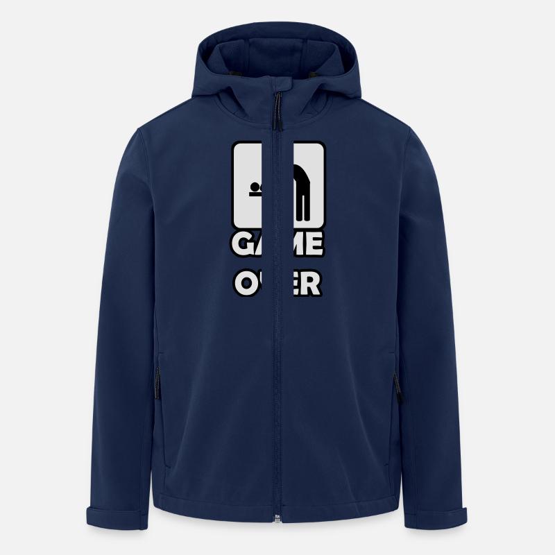 Game Over paternité - Veste softshell homme en polyester recyclé Stanley/Stella - marine