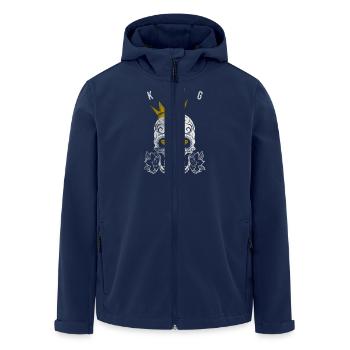 King Totenkopf und Krone Motiv für Paare - Recycelte Männer Softshell-Jacke von Stanley/Stella - Navy - Vorne - AI Model Male 185 light (185cm)
