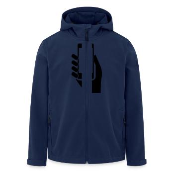 mobil_phone_01 - Men’s Recycled Softshell Jacket by Stanley/Stella - navy - Front - AI Model Male 185 light (185cm)