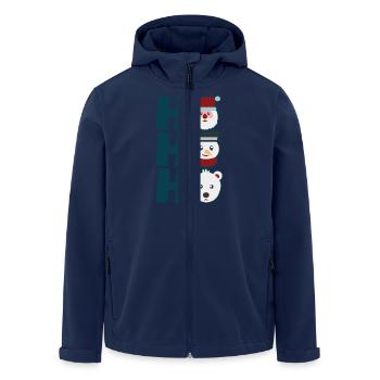 HoHoHo Funny Xmas Stuff Icon Santa Snowman & Bear - Recycelte Männer Softshell-Jacke von Stanley/Stella - Navy - Vorne - AI Model Male 185 light (185cm)
