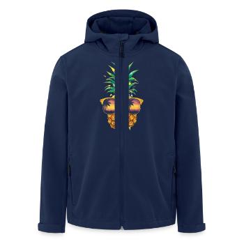 Weihnachten Ananas Sonnenbrille Frucht Tropisch - Recycelte Männer Softshell-Jacke von Stanley/Stella - Navy - Vorne - AI Model Male 185 light (185cm)