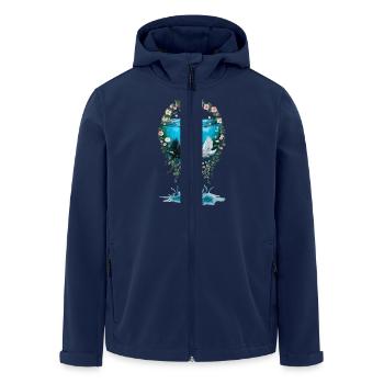 Eleganter Schwan für Schwan Fan - Recycelte Männer Softshell-Jacke von Stanley/Stella - Navy - Vorne - AI Model Male 185 light (185cm)