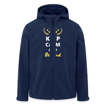 Bleiben Sie ruhig und seien Sie freundlich - Recycelte Männer Softshell-Jacke von Stanley/Stella - Navy - Vorne - AI Model Male 185 light (185cm)