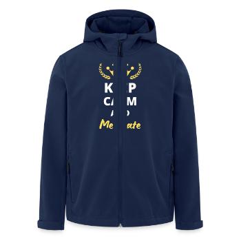 Keep Calm and Meditate - Relaxation Design - Men’s Recycled Softshell Jacket by Stanley/Stella - navy - Front - AI Model Male 185 light (185cm)