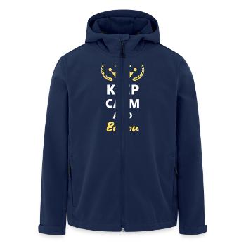 "Keep Calm and Be You" - Be Authentic - Men’s Recycled Softshell Jacket by Stanley/Stella - navy - Front - AI Model Male 185 light (185cm)
