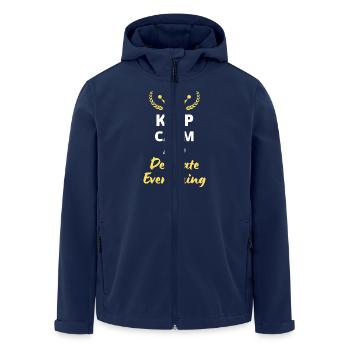 "Keep Calm and Delegate Everything" - Zen Management - Men’s Recycled Softshell Jacket by Stanley/Stella - navy - Front - AI Model Male 185 light (185cm)