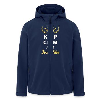 Keep Calm and Just Vibe - Men’s Recycled Softshell Jacket by Stanley/Stella - navy - Front - AI Model Male 185 light (185cm)