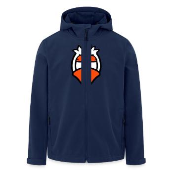 L’oiseau a l’air drôle, agacé, fatigué, en colère, frustré - Veste softshell homme en polyester recyclé Stanley/Stella - marine - Devant - AI Model Male 185 light (185cm)