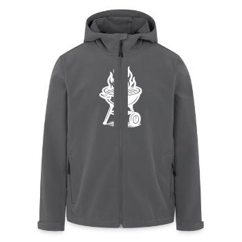 Grill Fire Grilling - Men’s Recycled Softshell Jacket by Stanley/Stella - anthracite - Front - AI Model Male 185 light (185cm)