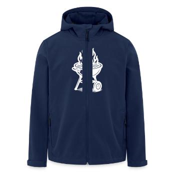 Grill Fire Grilling - Men’s Recycled Softshell Jacket by Stanley/Stella - navy - Front - AI Model Male 185 light (185cm)