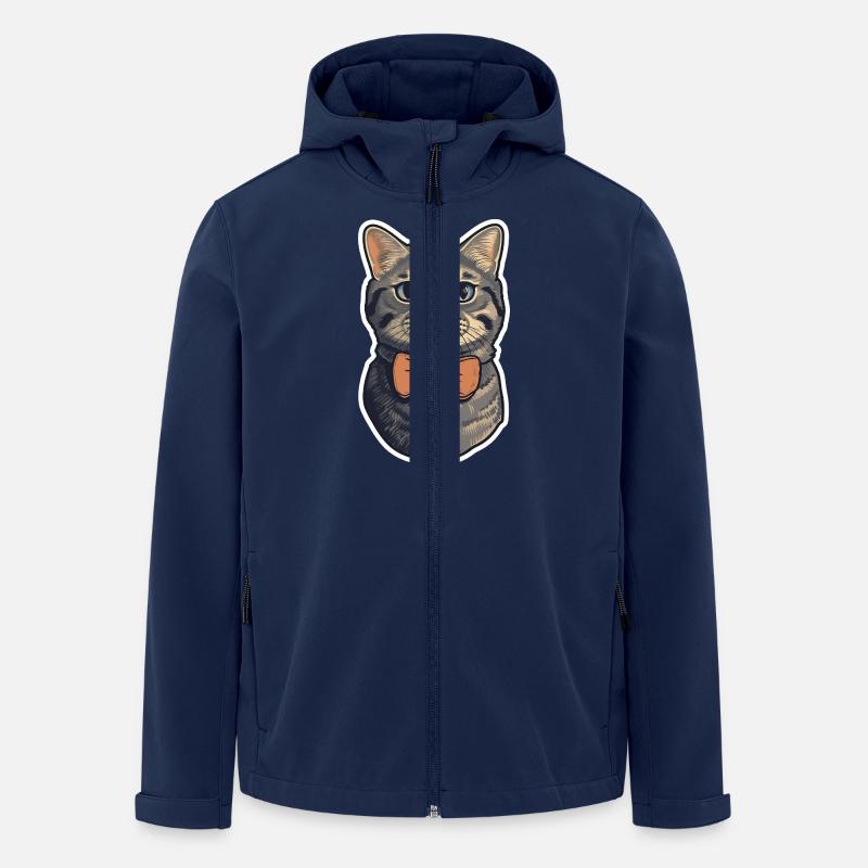 Eine süße Katze mit Fliege - Recycelte Männer Softshell-Jacke von Stanley/Stella - Navy