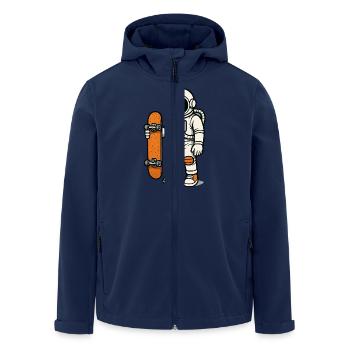 Astronaut Skateboard - Men’s Recycled Softshell Jacket by Stanley/Stella - navy - Front - AI Model Male 185 light (185cm)