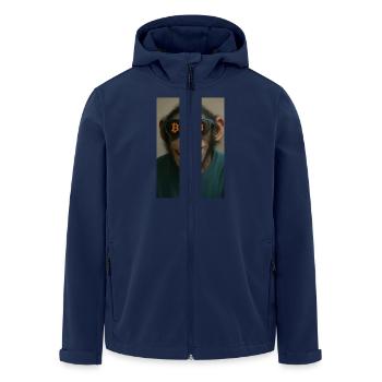 Bitcoin rencontre Monkey Joe - Veste softshell homme en polyester recyclé Stanley/Stella - marine - Devant - AI Model Male 185 light (185cm)