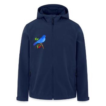 Blue bird - Men’s Recycled Softshell Jacket by Stanley/Stella - navy - Front - AI Model Male 185 light (185cm)