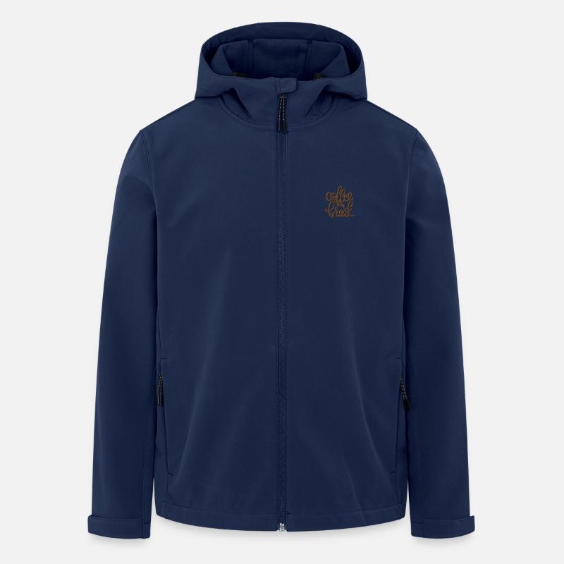 Saying Coffee Break embroidered - Men’s Recycled Softshell Jacket Discoverer by Stanley/Stella - navy