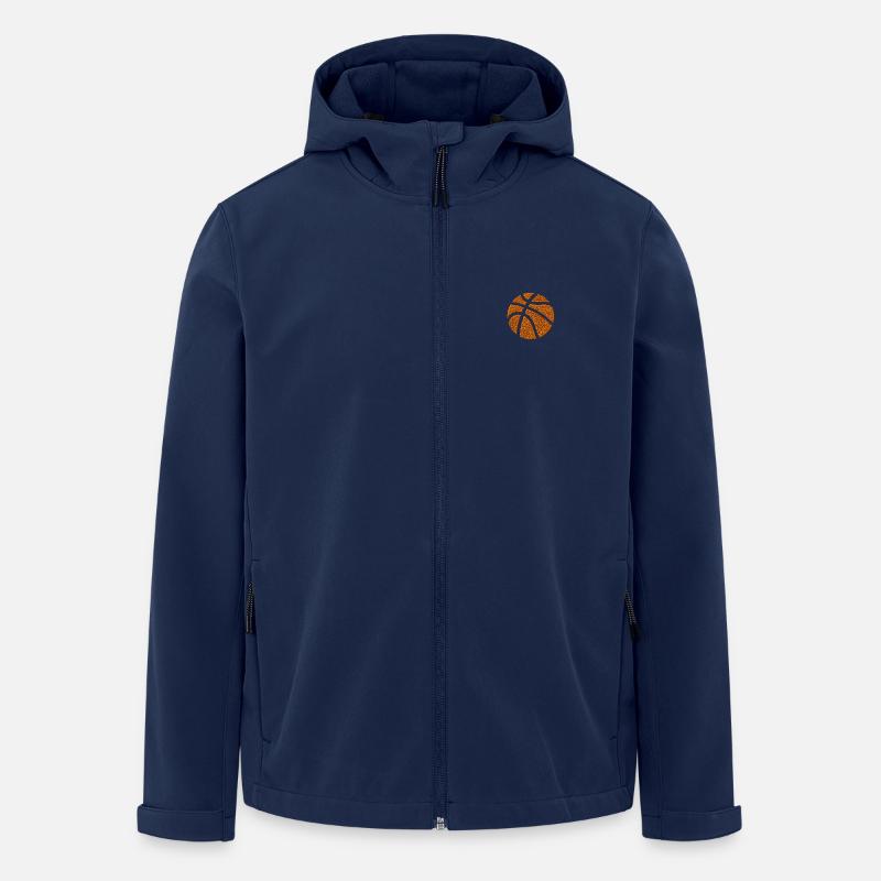 Pallone da basket ricamato - Giacca softshell uomo in poliestere riciclato di Stanley/Stella - navy
