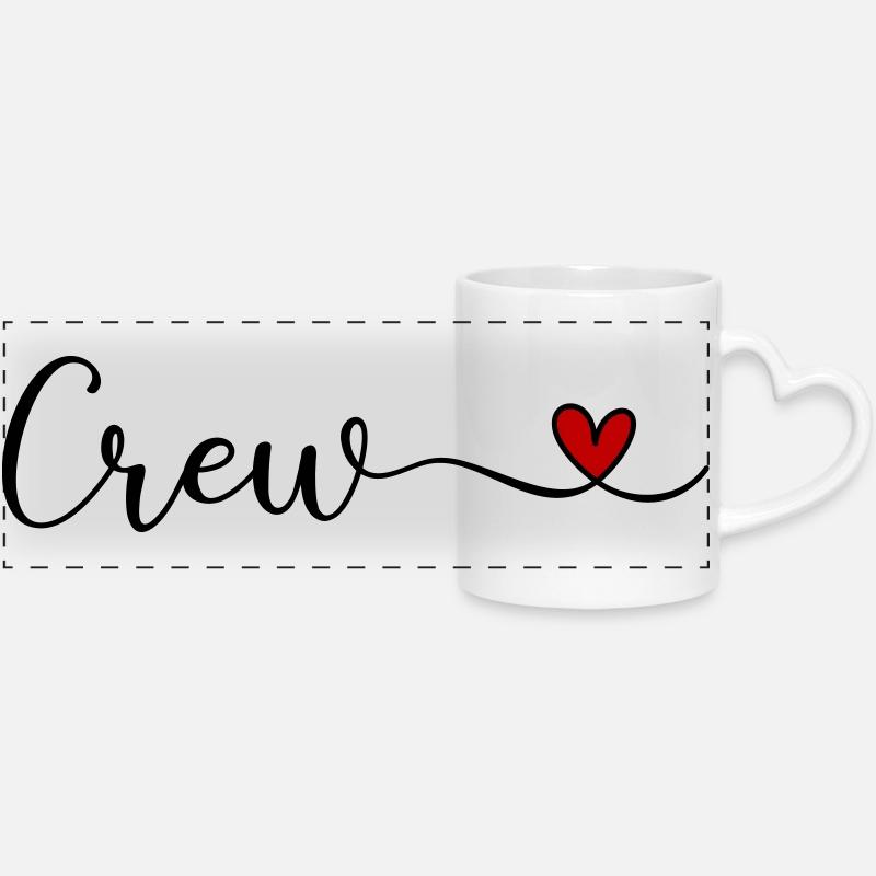 crew - Panoramic mug with heart handle - white