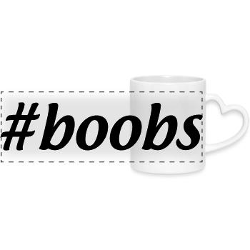 #boobs - Panoramatasse mit Herzhenkel - Weiß - Vorne